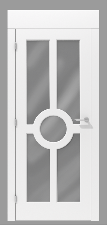 Klasyczne drzwi wewnętrzne z koroną i centralnym motywem koła – model K04