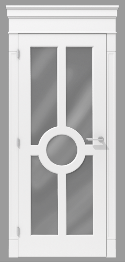 Klasyczne drzwi wewnętrzne z koroną i centralnym motywem koła – model K04
