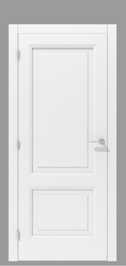 Klasyczne drzwi wewnętrzne z podziałem na dwie płyciny – model K05