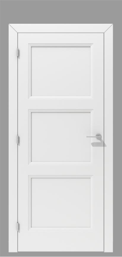 Klasyczne drzwi wewnętrzne z podziałem na trzy płyciny – model K07