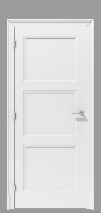Klasyczne drzwi wewnętrzne z podziałem na trzy płyciny – model K07