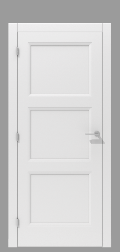 Klasyczne drzwi wewnętrzne z podziałem na trzy płyciny – model K07