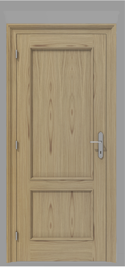 Klasyczne drzwi wewnętrzne fornirowane dębem z elementami z litego drewna – model K12