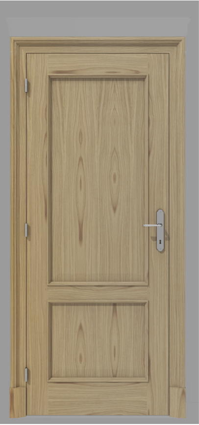 Klasyczne drzwi wewnętrzne fornirowane dębem z elementami z litego drewna – model K12