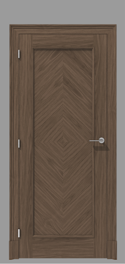 Klasyczne drzwi wewnętrzne fornirowane z rombowym układem forniru – model K17