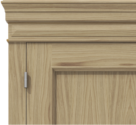 Klasyczne drzwi wewnętrzne fornirowane dębem z elementami z litego drewna – model K12