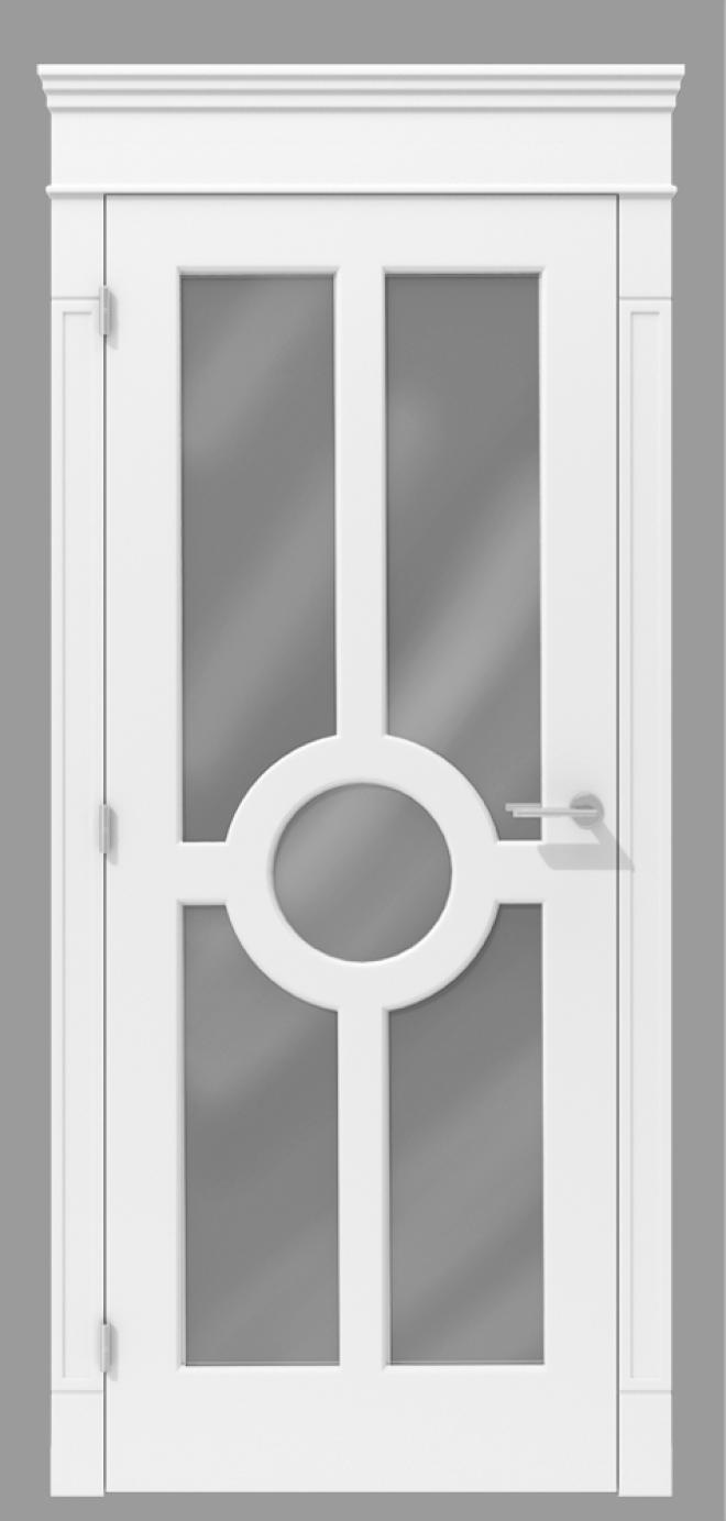Klasyczne drzwi wewnętrzne z koroną i centralnym motywem koła – model K04