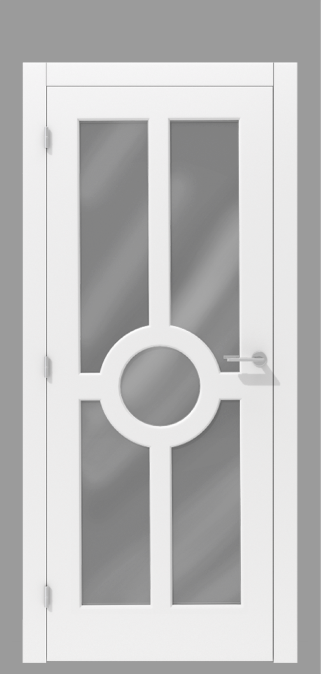 Klasyczne drzwi wewnętrzne z koroną i centralnym motywem koła – model K04