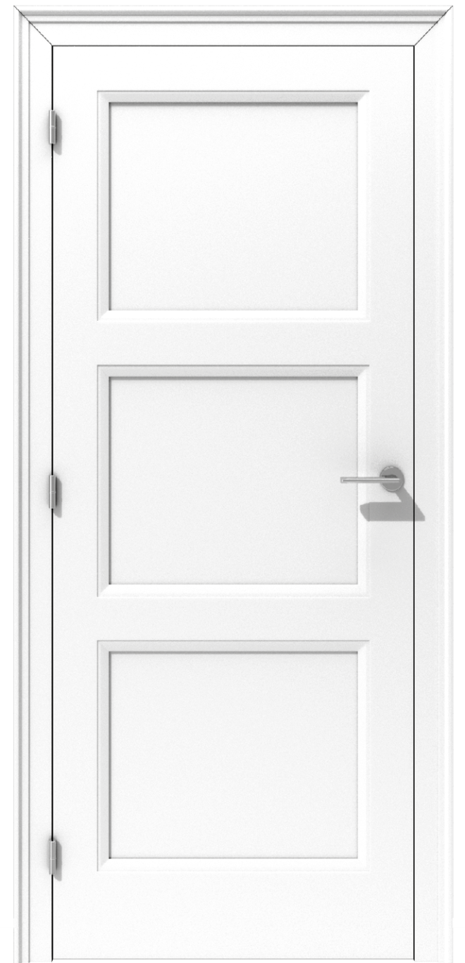 Klasyczne drzwi wewnętrzne z podziałem na trzy płyciny – model K07