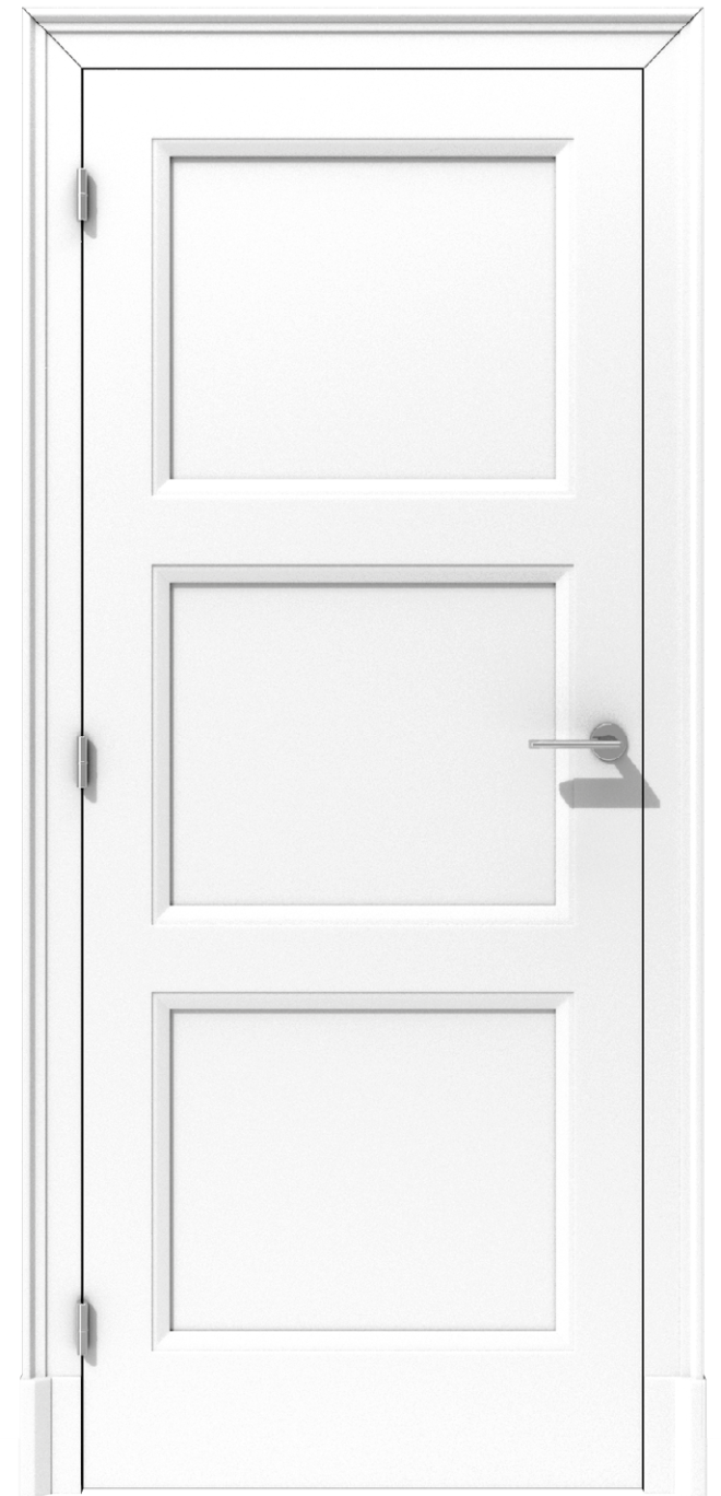Klasyczne drzwi wewnętrzne z podziałem na trzy płyciny – model K07