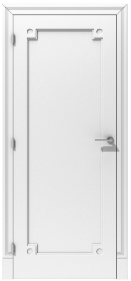 Klasyczne drzwi wewnętrzne z nakładaną ramką i profilowaną ościeżnicą – model K06