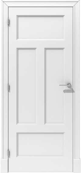 Klasyczne drzwi wewnętrzne z nakładaną ramką i profilowaną ościeżnicą – model K06