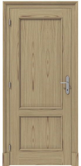 Klasyczne drzwi wewnętrzne z nakładaną ramką i profilowaną ościeżnicą – model K06