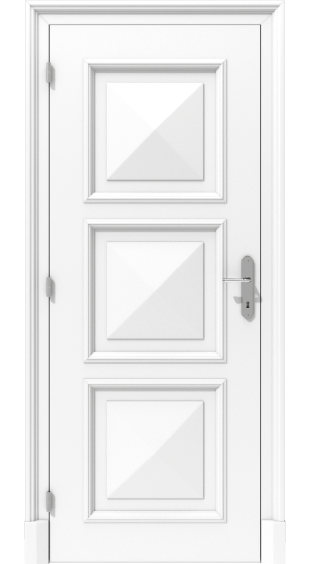 Klasyczne drzwi wewnętrzne z nakładaną ramką i profilowaną ościeżnicą – model K06