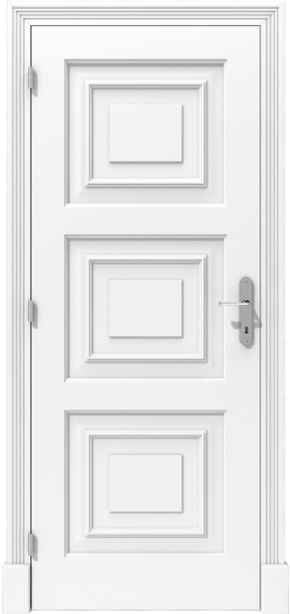 Klasyczne drzwi wewnętrzne z nakładaną ramką i profilowaną ościeżnicą – model K06